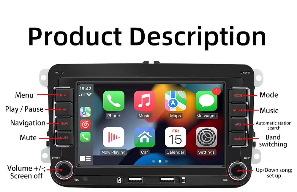 Android Car Radio For Volkswagen VW Passat B6 B7 CC Tiguan Touran GOLF POLO GPS Radio DSP BT5.4 5G+2.4G WIFI6