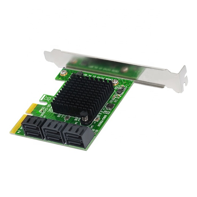 ZhenLoong SATA Expansion Card 6 Port SATA 3.0 Connector to PCI-E X4 PCIe 4X 6Gbps Adapter for PC IPFS Hard Disk