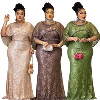Robes de mode africaine H&D S11268 avec strass, robe élégante grande taille pour soirée