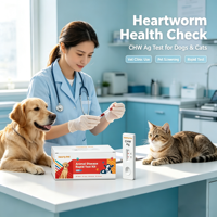 Yüksek Doğruluklu Veteriner Köpek Distemper Virüsü Antijen Hızlı Test Kitleri, Evde ve Hastanede Kullanım İçin Köpeklerde CHW Ag Test Kitleri