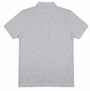 Polo Gris con Logotipo Personalizado Bordado |   Camiseta de Hombre de Algodón Piqué de Alta Gramaje |   Venta al por Mayor de Productos de Marca Privada en Gris Melange - Product Image 4