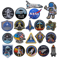 Écusson brodé personnalisé à coudre sur le thème de la fusée, de l'avion et de l'astronaute, pour la vente en gros