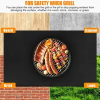 Tapis de foyer ignifuge réutilisable à revêtement en silicone et fibre de verre Tapis de gril de terrasse et de patio de qualité supérieure Tapis de barbecue sous le gril