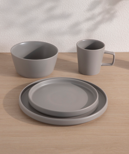 Vaisselle en céramique grise mate minimaliste en gros |   Ensemble de vaisselle en grès durable (assiettes, bols et tasses) pour cuisine moderne et restauration - Product Image 5