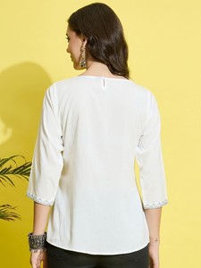 Top étnico estampado cuello redondo - Product Image 4