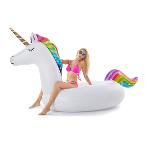 Flotteur de <span class=keywords><strong>piscine</strong></span> gonflable géant en forme de licorne à monter avec des poignées Grand bateau de plage gonflable pour enfants et adultes Fête d'été - Product Image 4