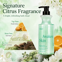Gel Douche OEM ODM 500ml Éclat Matinal Vitalité Nourrissante Parfum Yuzu Niacinamide Céramide Peau Lisse Moussant Parfumé