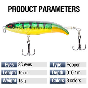 Leurre de pêche artificiel flottant en plastique, 8 couleurs, 10cm, 13g, 14cm, 35g, rotation à <span class=keywords><strong>360</strong></span> degrés - Product Image 2