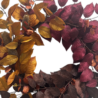 Senmasine porte d'entrée bricolage décoration 24 pouces rouge Orange feuilles d'érable vigne automne automne récolte couronne artificielle