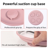 Ensemble repas bébé en silicone mignon avec motif animal - Assiette réutilisable pour nouveau-nés - Meilleure vente - Coffret cadeau pour bébés