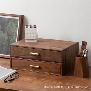 Solid Wood Minimalist <b>Drawer</b> <b>Storage</b> <b>Box</b> Rectangle Desktop Organizer Office Bedroom Use - Product Image 5
