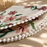 Coussins de siège ronds d'extérieur 100% lin, coussins de canapé, coussin de chaise, coussin de sol imprimé floral personnalisé, fabricant