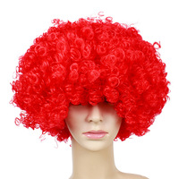 Coloré Clown Perruques Nouvel An Football Fan Décoration Cheveux Perruques Carnaval Drôle Football Jeu Props Drapeau Couleur Perruques