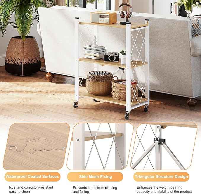 High Quality Wheeled Mobile Storage Rack Multi-Layer Foldable Bookshelf ...