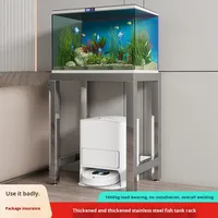 Support pour aquarium en acier inoxydable 304 |   Support d'aquarium moderne pour salon, avec base de table et rangement intégré
