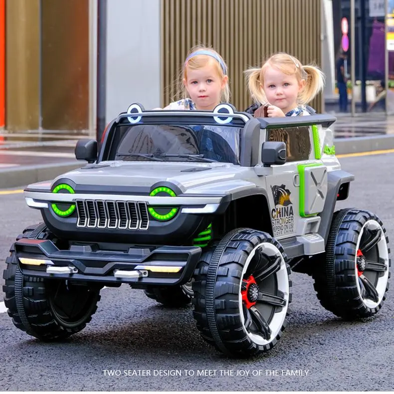 Grosir anak pintu ganda 4 roda Remote kontrol mobil mainan besar naik mobil mobil listrik anak-anak mobil