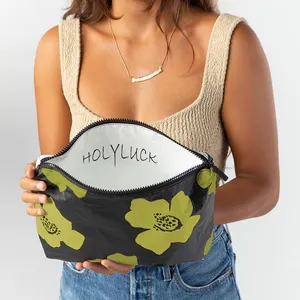 Holyluck再利用可能な防水タイベックメイクアップポーチビキニ水着バッグビーチ用の小さなカスタムデュポンタイベックペーパー化粧品バッグ