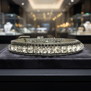 Collier pour chien en cuir de vachette sur mesure, luxe, qualité supérieure, avec décoration en rivets, toutes tailles disponibles, directement du fabricant - Product Image 3