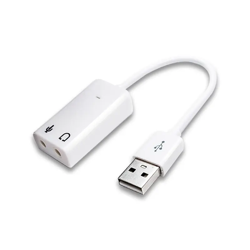 USB 2.0 kartu suara eksternal Virtual 7.1 Saluran 3D, Adaptor Audio Mini untuk mikrofon Headphone PC Laptop