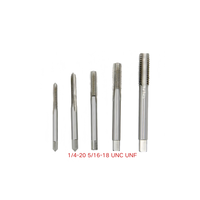 Tap Mesin Presisi Tinggi Ukuran Inci Grosir |   Tap Ulir UNC/UNF 1/4-20 5/16-18 3/8 1/2-13 1-8 HSS Berlapis Tiain HRC 58-62
