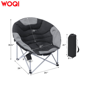 Chaise de camping pliante ronde en aluminium légère Woqi avec porte-gobelet, chaise de jardin - Product Image 3