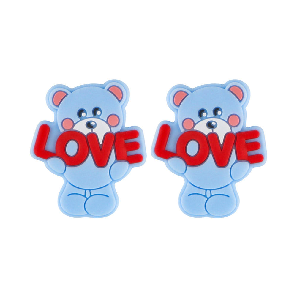 ลูกปัดภาพความรักรูปสัตว์สีพาสเทลสีน้ำเงิน SA218