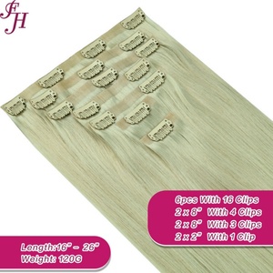 ผมต่อแบบคลิปหนีบ FH 100 กรัม ผมแท้ยุโรป Remy แบบตรง  ชนิด Double Drawn - Product Image 6