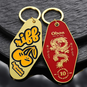 Porte-clés personnalisé avec logo 3D, motif en émail or et argent, alliage de zinc, métal, vente en gros, cadeau tendance, porte-clés pour hôtel et motel - Product Image 5