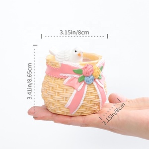 Simulation de panier en <span class=keywords><strong>résine</strong></span> tissée en forme de <span class=keywords><strong>jardinière</strong></span> décorative en <span class=keywords><strong>résine</strong></span> succulente, mini pots de fleurs bonsaï pour le jardinage et la décoration intérieure - Product Image 2