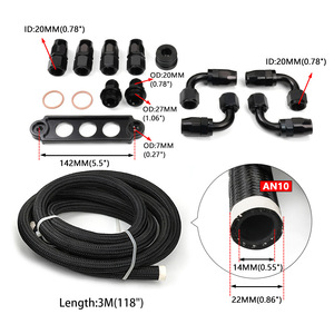 Réservoir d'huile CRASTP 2L avec raccords AN10 et kit de tuyau 3M pour mise à niveau automobile, ajustement universel - Product Image 3