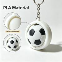 Porte-clés rotatif en forme de ballon de football, jouet anti-stress, mini-breloque sportive, accessoire portable pour sac, cadeau