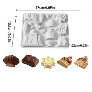 Moules en silicone <span class=keywords><strong>Eid</strong></span> <span class=keywords><strong>Mubarak</strong></span> à 17 cavités, thème Ramadan, avec motifs de mosquée, lune, étoile, Coran et lanterne, pour <span class=keywords><strong>chocolat</strong></span>, bonbons et gelée - Product Image 4