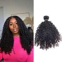 Precio al por mayor: Paquetes de cabello humano virgen rizado sin procesar 100% natural, doble trama para tejido de cabello.