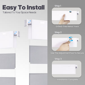 Persianas Enrollables Motorizadas Inteligentes Sin Taladro, Doble Capa, con Batería, Control Remoto Inalámbrico <span class=keywords><strong>Alexa</strong></span>, para Ventanas - Product Image 5