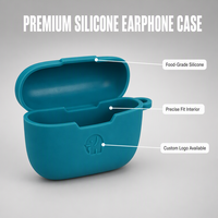 Étui en silicone souple coloré personnalisé de qualité alimentaire pour écouteurs, avec fermeture à pression, antichoc, compatible avec la charge sans fil pour TWS