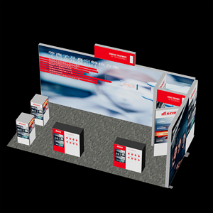 Stand de Exhibición Profesional Personalizado con Caja de Luz SEG, Panel Trasero Extendido con Letrero Superior y Exhibidor de Productos de Múltiples Niveles - Product Image 3