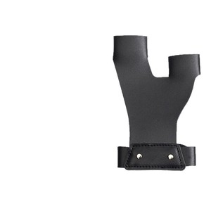 Gant de tir à l'arc Ztc377 en cuir, protection à deux doigts, support de paume noir, anti-abrasion, unisexe - Product Image 1