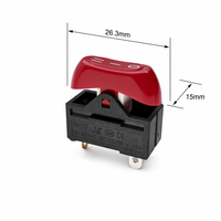 Interrupteur à bascule industriel SUDA RS-120 3A 250VAC 3 positions I O II avec actionneur rouge certifié CE IP40 pour alimentation