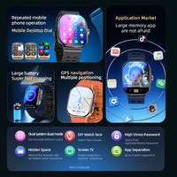 Smartwatch layar AMOLED 2,29 inci P2 4G dengan kartu SIM, suara cerdas AI, LTE, Android 13.0, dan kamera tarik 800W.
