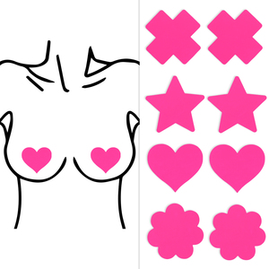 Cubrepezones Sexys Color Rosa Personalizados con Protección UV, Cubrepezones Decorativos Desechables para Mujeres, para Festivales de Música - Product Image 1