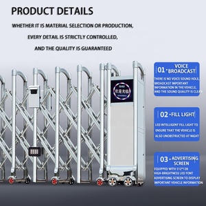 Portail Rétractable Automatique Industriel Sans Rail en Acier Inoxydable pour Villas, Centres Commerciaux, Salles <span class=keywords><strong>de</strong></span> Sport, Usines, Entrées <span class=keywords><strong>de</strong></span> Parcs, Contrôle Sans Fil, Design Moderne - Product Image 6