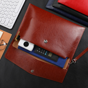 Carpeta de Archivos A4 de Cuero PU, Organizador de Documentos de Negocios, Cierre a Presión, Carpeta Tipo Sobre, Bolsa de Almacenamiento para Recibos y Contratos - Product Image 6