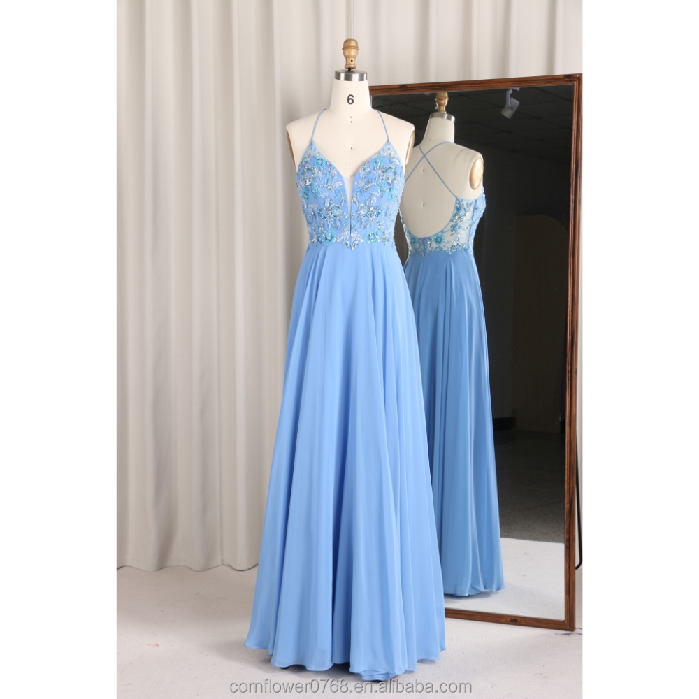 slim fit dress slacks Long Chiffon Sweetheart Neckline Corset Formal Prom Dress – The Dress Outlet main image 1