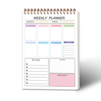 Cahier à spirale simple bobine Cahier de calendrier quotidien hebdomadaire créatif