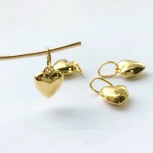 Wholesale Jewelry Accessories 14K Gold Filled 7mm Double Sided Heart Pendant with Closed Jump ring for jewelry making