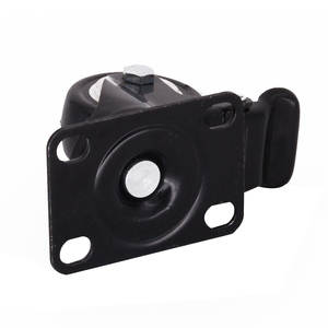 Plaque de fixation universelle rigide pivotante avec <span class=keywords><strong>frein</strong></span> pour roulettes de 2 pouces, en PVC noir, pour chaise de bureau et roulettes de réfrigérateur - Product Image 3