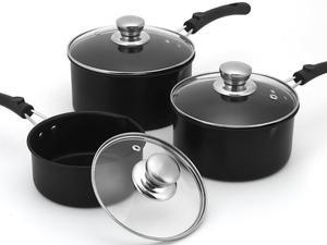 Casserole à cuisson lente antiadhésive avec couvercle, ensemble de casseroles à lait de 1QT, 1,5QT et 2QT, casserole multifonctionnelle compatible avec l'induction - Product Image 1