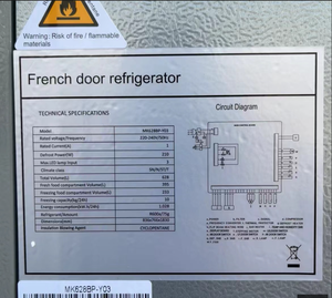 French Four-door <b>Refrigerator</b> 628 Liters Large Capacity Home Use With Water Dispenser Air-cooled Frost-free in Stock French Door - Product Image 6