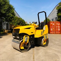Mini-compacteur vibrant ST1600, rouleau compresseur à double tambour en acier, alimenté par un moteur Kubota pour la construction routière municipale