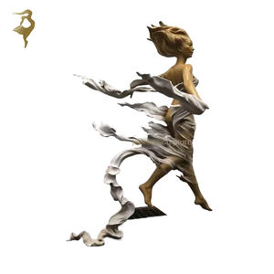 Scultura della statua della ragazza danzatrice di bellezza nuda nuda in stile occidentale moderna in bronzo - Product Image 4